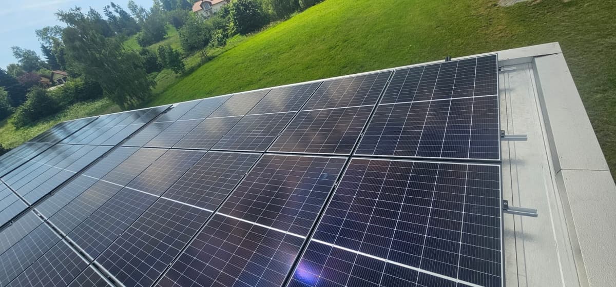 Bauernhaus bei Sonnenuntergang